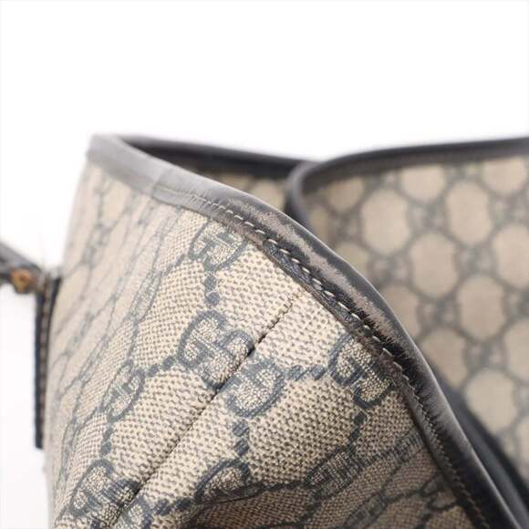 Gucci GG Supreme 211137 Leather Tote Bag Shoulder Navy Men's - Picture 11 of 14